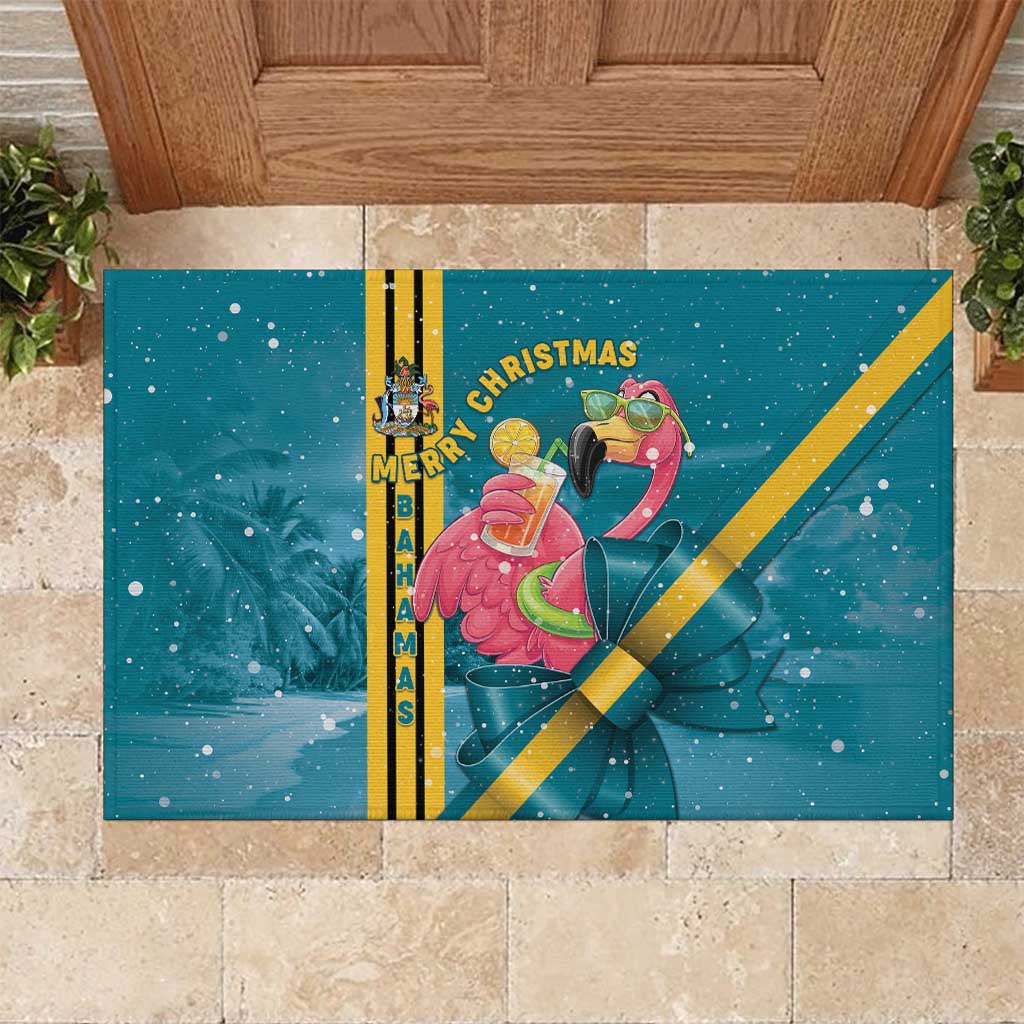 Bahamas Christmas Rubber Doormat Merry Mingo Tropical Vibes - Wonder Print Shop
