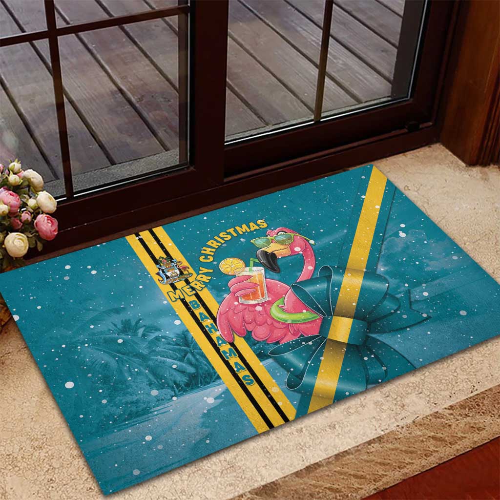 Bahamas Christmas Rubber Doormat Merry Mingo Tropical Vibes - Wonder Print Shop