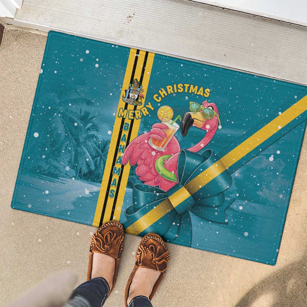 Bahamas Christmas Rubber Doormat Merry Mingo Tropical Vibes - Wonder Print Shop