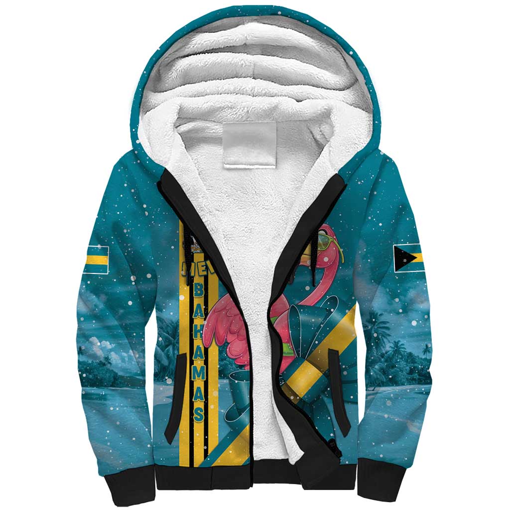 Bahamas Christmas Sherpa Hoodie Merry Mingo Tropical Vibes - Wonder Print Shop