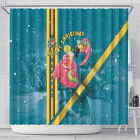Bahamas Christmas Shower Curtain Merry Mingo Tropical Vibes - Wonder Print Shop