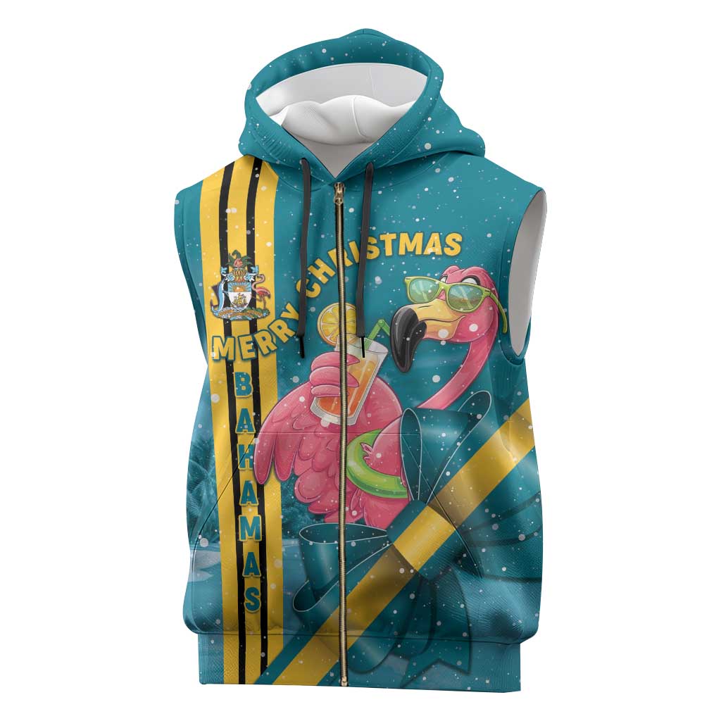 Bahamas Christmas Sleeveless Zip Hoodie Merry Mingo Tropical Vibes - Wonder Print Shop