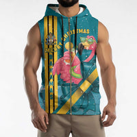 Bahamas Christmas Sleeveless Zip Hoodie Merry Mingo Tropical Vibes - Wonder Print Shop