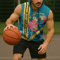 Bahamas Christmas Sleeveless Zip Hoodie Merry Mingo Tropical Vibes - Wonder Print Shop