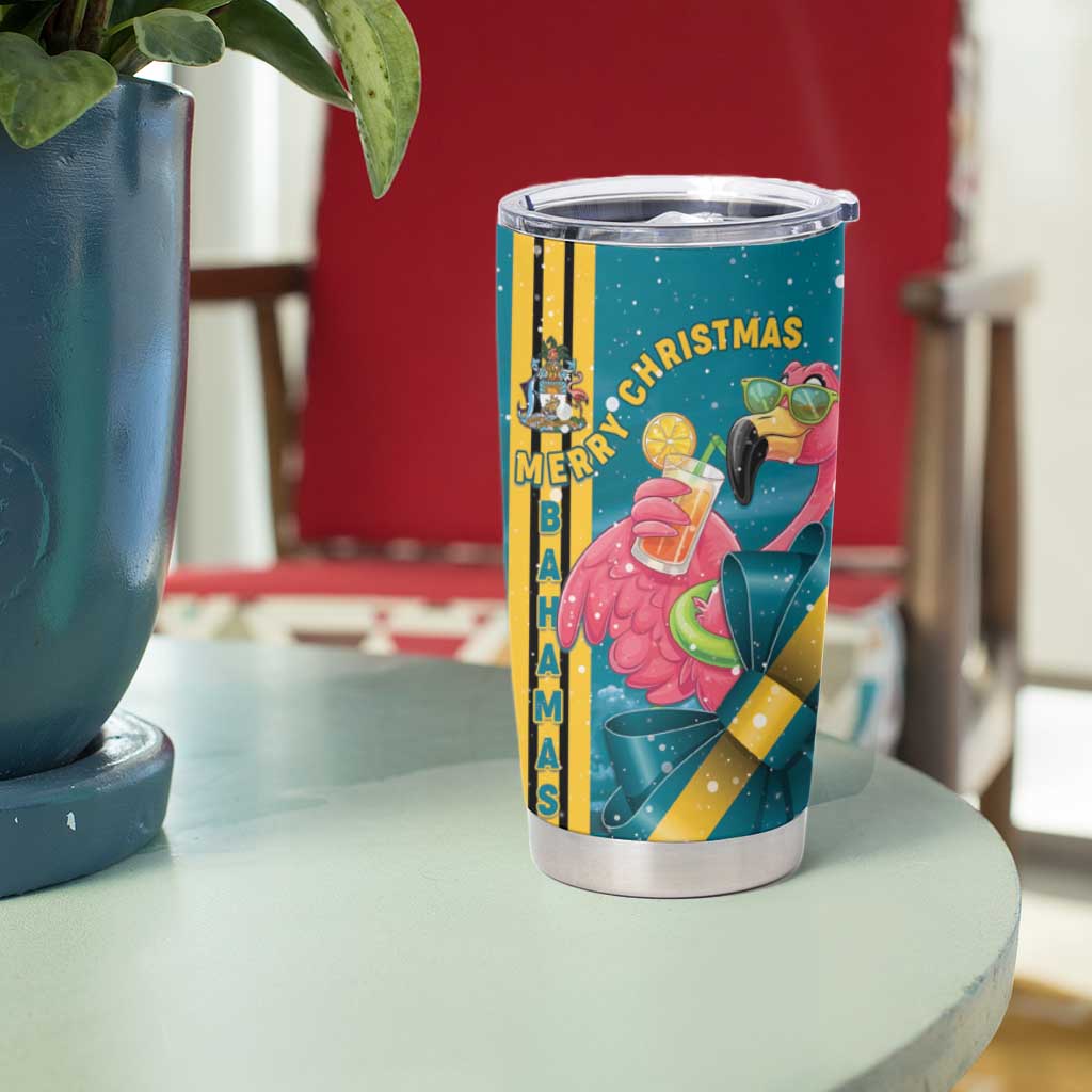 Bahamas Christmas Tumbler Cup Merry Mingo Tropical Vibes - Wonder Print Shop