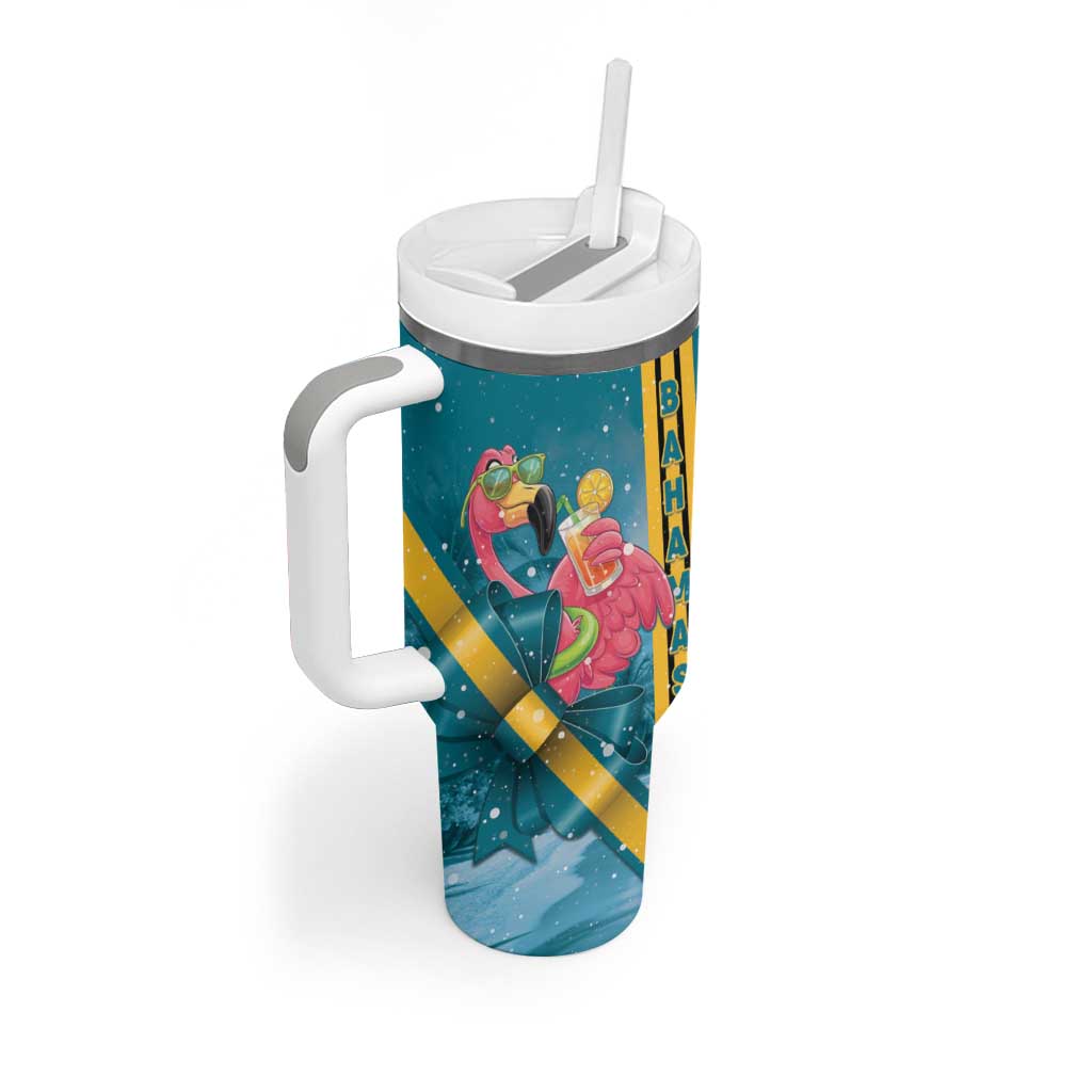 Bahamas Christmas Tumbler With Handle Merry Mingo Tropical Vibes - Wonder Print Shop