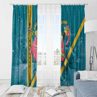 Bahamas Christmas Window Curtain Merry Mingo Tropical Vibes - Wonder Print Shop