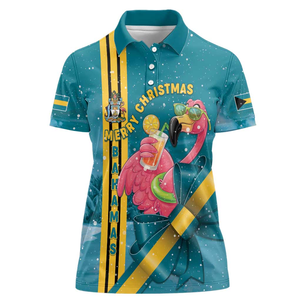 Bahamas Christmas Women Polo Shirt Merry Mingo Tropical Vibes - Wonder Print Shop