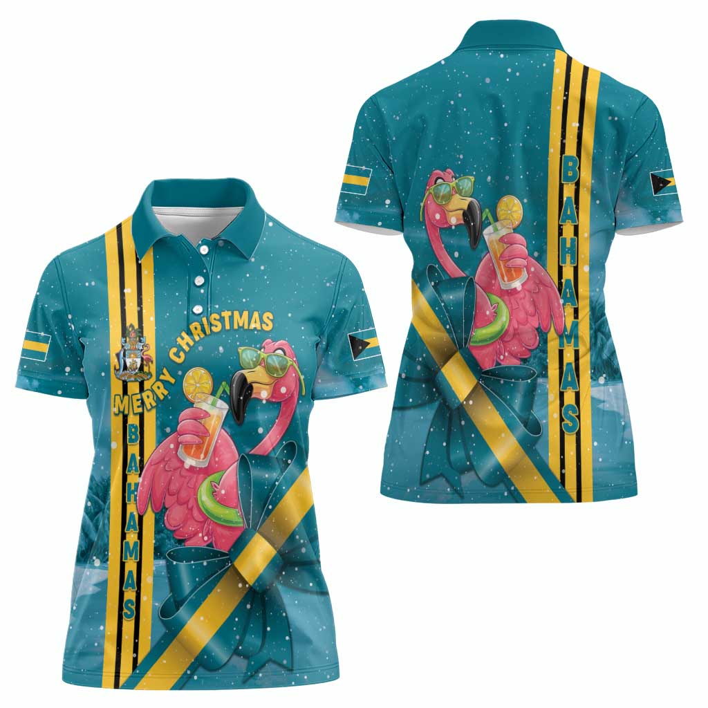 Bahamas Christmas Women Polo Shirt Merry Mingo Tropical Vibes - Wonder Print Shop