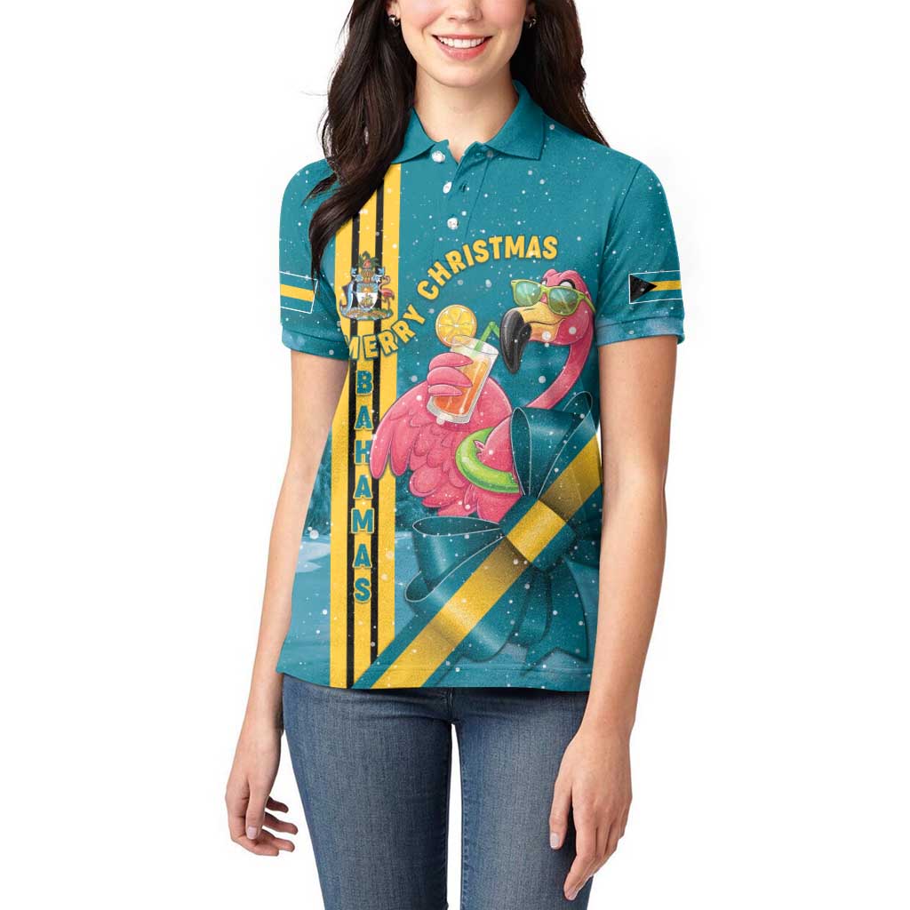 Bahamas Christmas Women Polo Shirt Merry Mingo Tropical Vibes - Wonder Print Shop