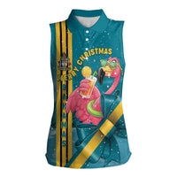 Bahamas Christmas Women Sleeveless Polo Shirt Merry Mingo Tropical Vibes - Wonder Print Shop