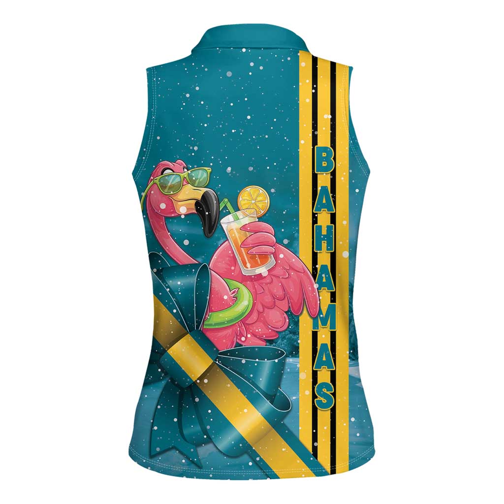 Bahamas Christmas Women Sleeveless Polo Shirt Merry Mingo Tropical Vibes - Wonder Print Shop