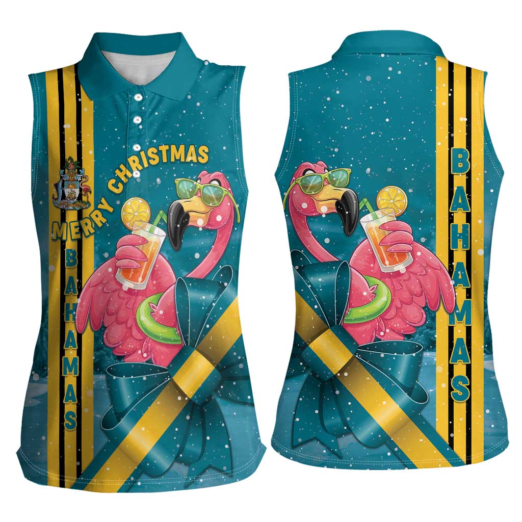 Bahamas Christmas Women Sleeveless Polo Shirt Merry Mingo Tropical Vibes - Wonder Print Shop