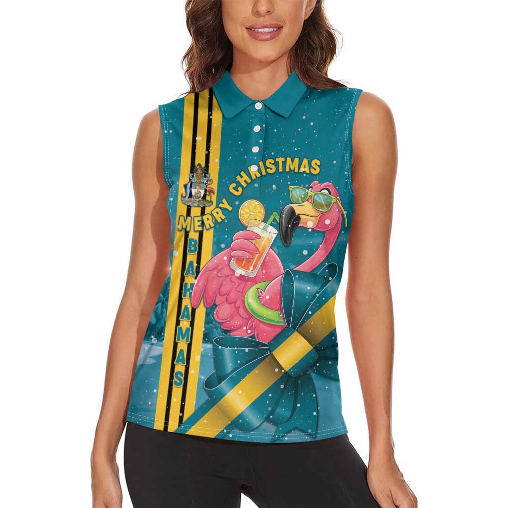 Bahamas Christmas Women Sleeveless Polo Shirt Merry Mingo Tropical Vibes - Wonder Print Shop