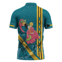 Bahamas Christmas Zipper Polo Shirt Merry Mingo Tropical Vibes - Wonder Print Shop