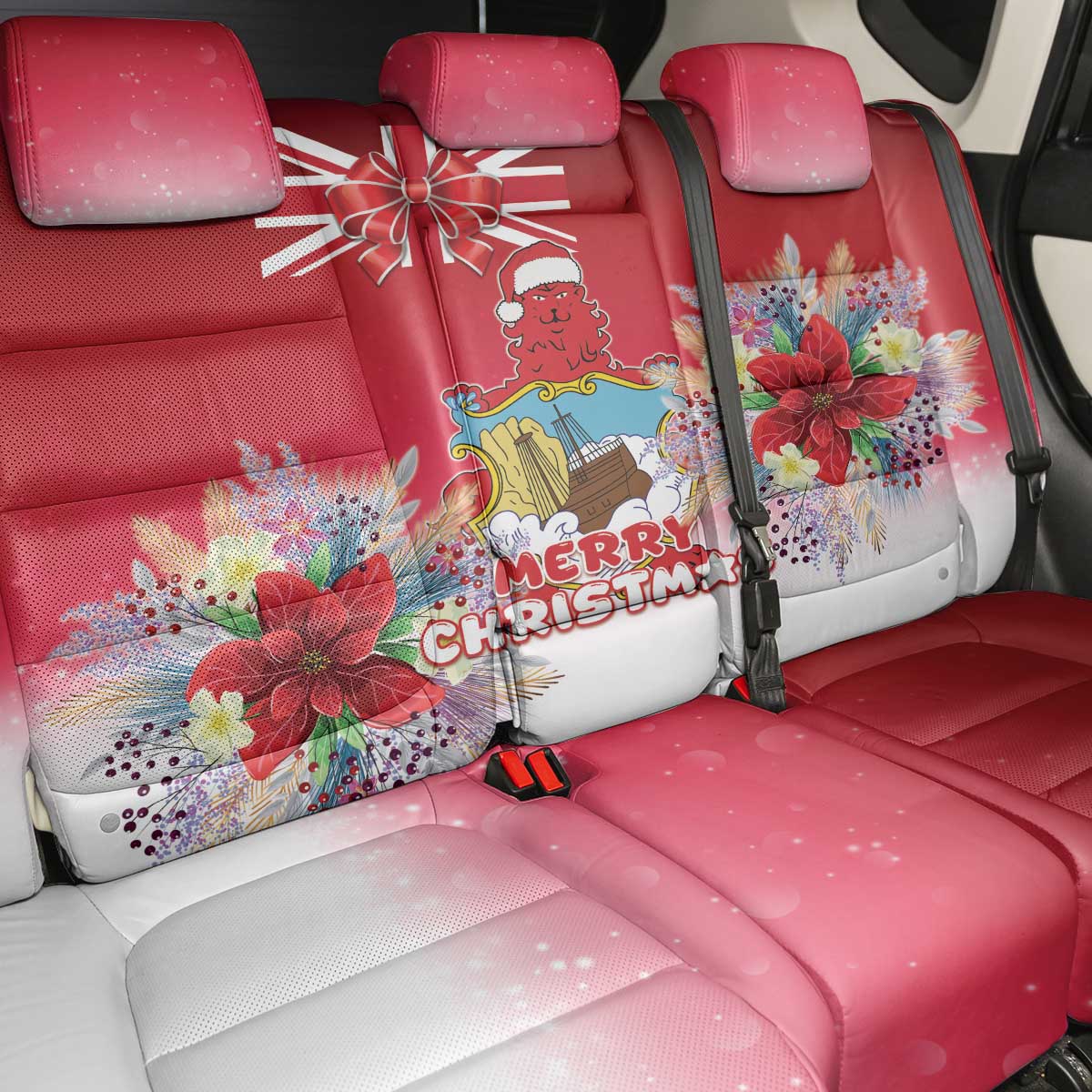 Bermuda Christmas Back Car Seat Cover Coquette Bow Xmas Vibe - Wonder Print Shop