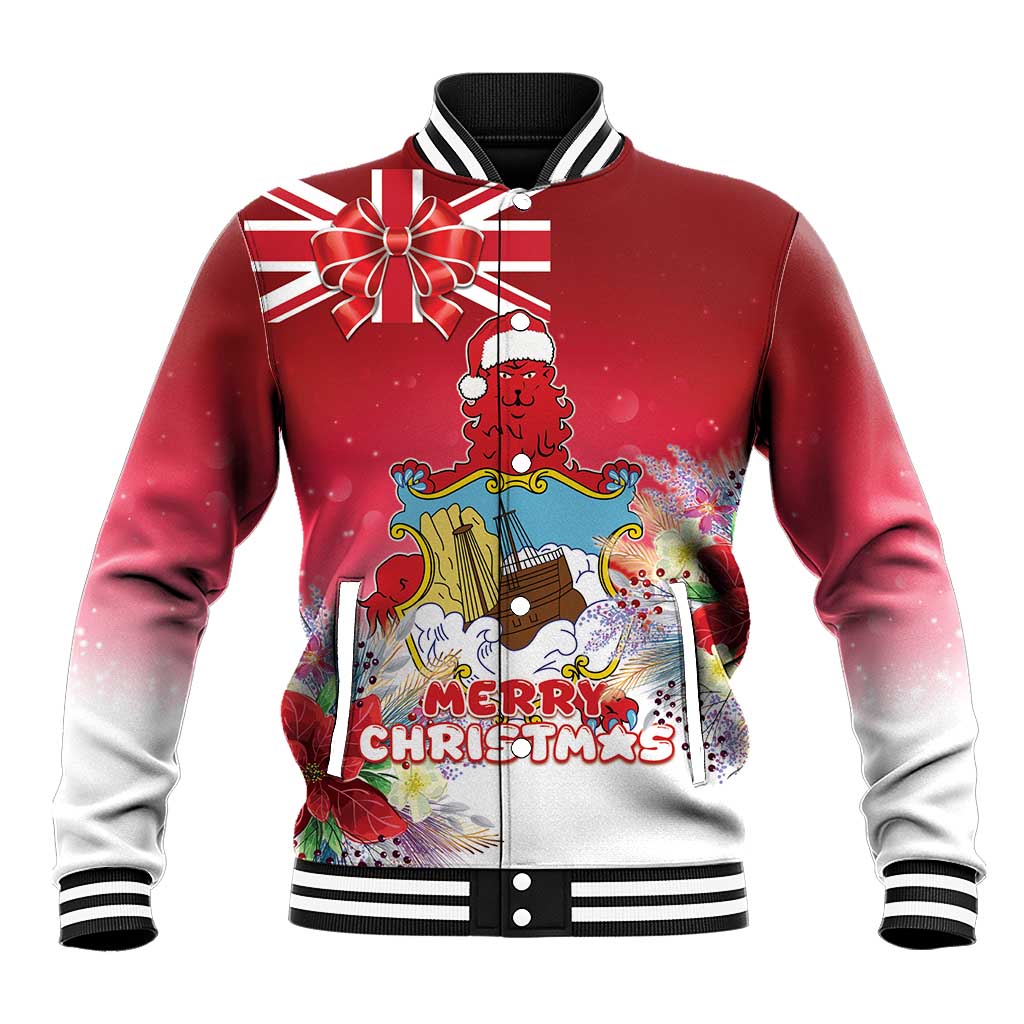Bermuda Christmas Baseball Jacket Coquette Bow Xmas Vibe - Wonder Print Shop