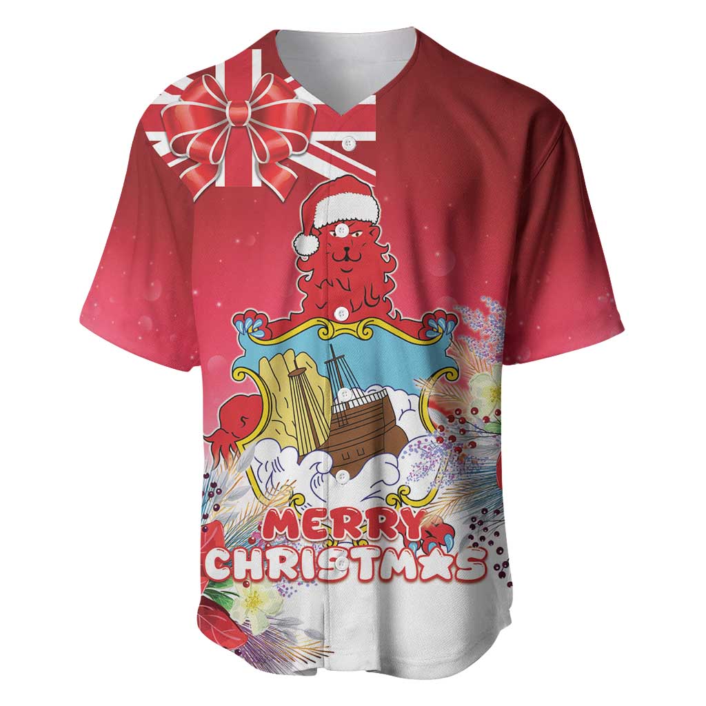 Bermuda Christmas Baseball Jersey Coquette Bow Xmas Vibe - Wonder Print Shop