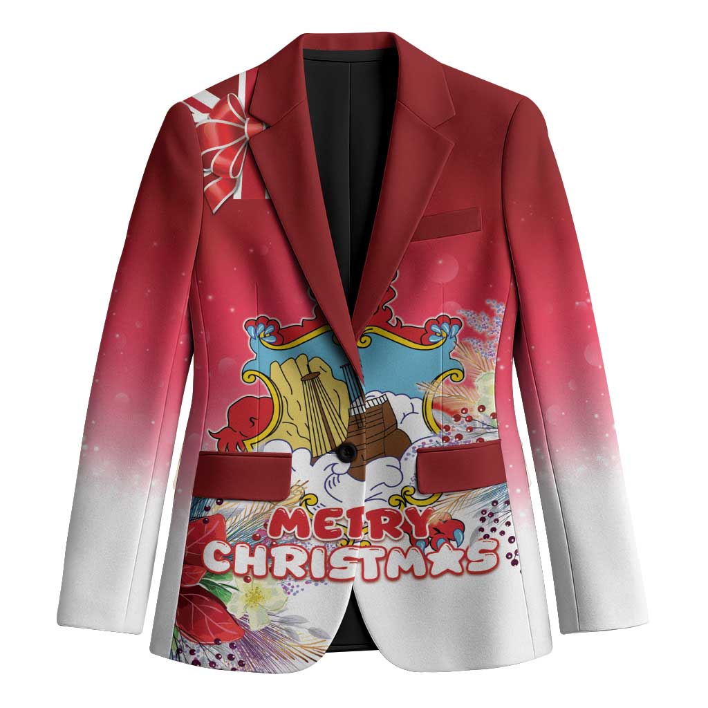 Bermuda Christmas Blazer Coquette Bow Xmas Vibe - Wonder Print Shop