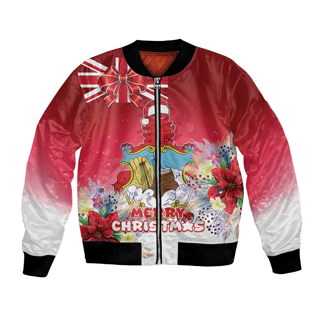 Bermuda Christmas Bomber Jacket Coquette Bow Xmas Vibe - Wonder Print Shop