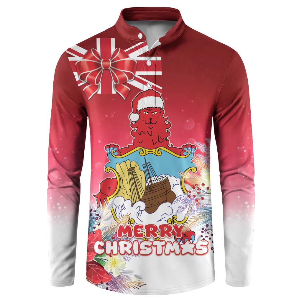 Bermuda Christmas Button Sweatshirt Coquette Bow Xmas Vibe - Wonder Print Shop