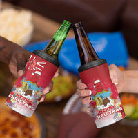 Bermuda Christmas 4 in 1 Can Cooler Tumbler Coquette Bow Xmas Vibe - Wonder Print Shop