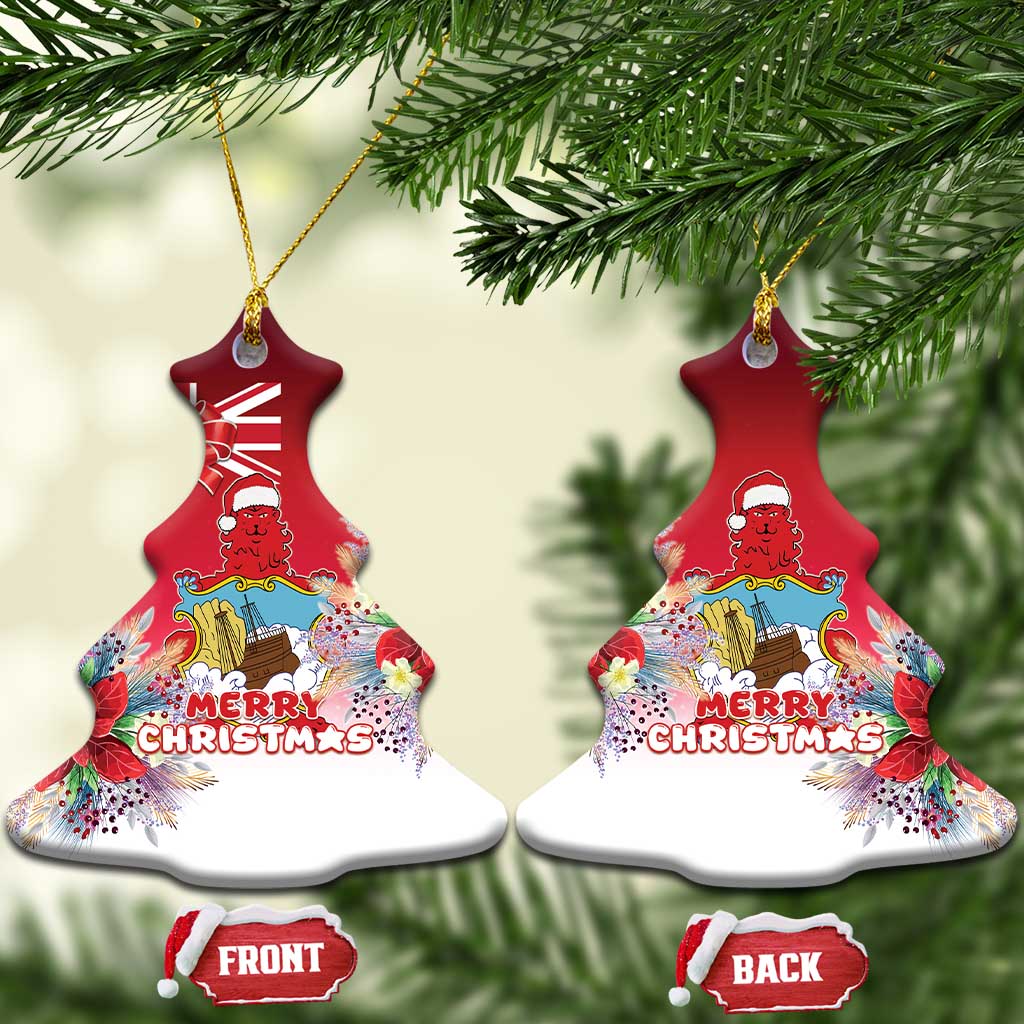 Bermuda Christmas Ceramic Ornament Coquette Bow Xmas Vibe - Wonder Print Shop