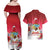 Bermuda Christmas Couples Matching Off Shoulder Maxi Dress and Hawaiian Shirt Coquette Bow Xmas Vibe - Wonder Print Shop