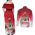 Bermuda Christmas Couples Matching Off Shoulder Maxi Dress and Long Sleeve Button Shirt Coquette Bow Xmas Vibe - Wonder Print Shop