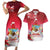 Bermuda Christmas Couples Matching Short Sleeve Bodycon Dress and Hawaiian Shirt Coquette Bow Xmas Vibe - Wonder Print Shop