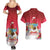 Bermuda Christmas Couples Matching Summer Maxi Dress and Hawaiian Shirt Coquette Bow Xmas Vibe - Wonder Print Shop