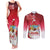 Bermuda Christmas Couples Matching Tank Maxi Dress and Long Sleeve Button Shirt Coquette Bow Xmas Vibe - Wonder Print Shop