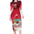 Bermuda Christmas Family Matching Long Sleeve Bodycon Dress and Hawaiian Shirt Coquette Bow Xmas Vibe - Wonder Print Shop
