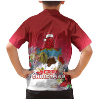 Bermuda Christmas Family Matching Mermaid Dress and Hawaiian Shirt Coquette Bow Xmas Vibe - Wonder Print Shop