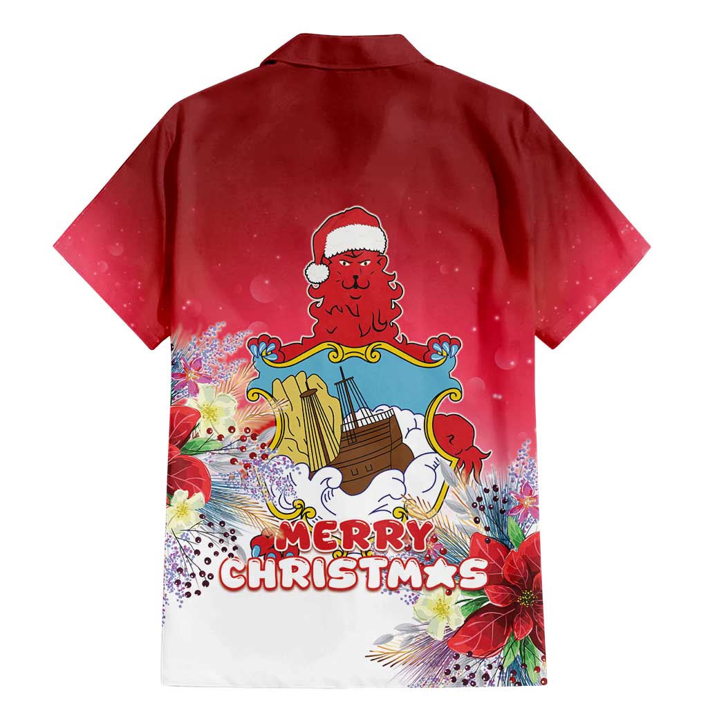 Bermuda Christmas Family Matching Mermaid Dress and Hawaiian Shirt Coquette Bow Xmas Vibe - Wonder Print Shop