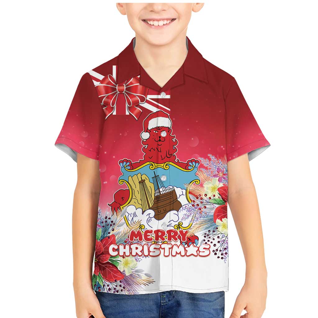 Bermuda Christmas Family Matching Mermaid Dress and Hawaiian Shirt Coquette Bow Xmas Vibe - Wonder Print Shop