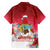 Bermuda Christmas Family Matching Off The Shoulder Long Sleeve Dress and Hawaiian Shirt Coquette Bow Xmas Vibe - Wonder Print Shop
