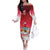 Bermuda Christmas Family Matching Off The Shoulder Long Sleeve Dress and Hawaiian Shirt Coquette Bow Xmas Vibe - Wonder Print Shop