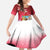 Bermuda Christmas Family Matching Off Shoulder Maxi Dress and Hawaiian Shirt Coquette Bow Xmas Vibe - Wonder Print Shop