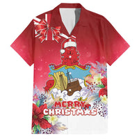 Bermuda Christmas Family Matching Off Shoulder Maxi Dress and Hawaiian Shirt Coquette Bow Xmas Vibe - Wonder Print Shop