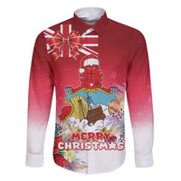 Bermuda Christmas Family Matching Off Shoulder Maxi Dress and Hawaiian Shirt Coquette Bow Xmas Vibe - Wonder Print Shop