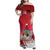 Bermuda Christmas Family Matching Off Shoulder Maxi Dress and Hawaiian Shirt Coquette Bow Xmas Vibe - Wonder Print Shop