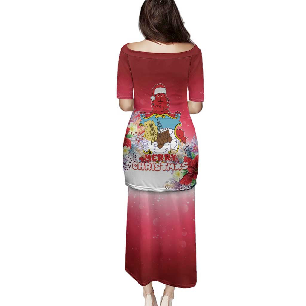 Bermuda Christmas Family Matching Puletasi and Hawaiian Shirt Coquette Bow Xmas Vibe - Wonder Print Shop