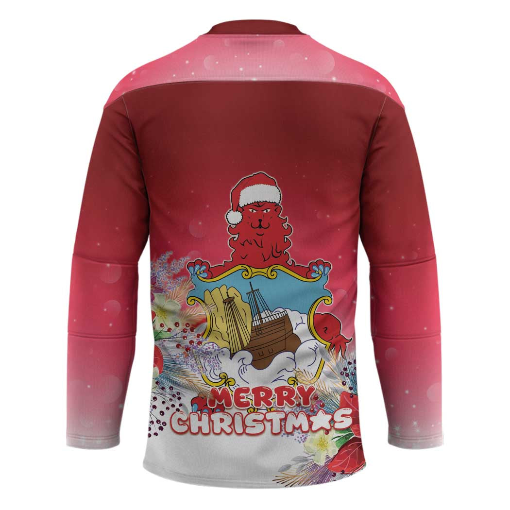 Bermuda Christmas Hockey Jersey Coquette Bow Xmas Vibe - Wonder Print Shop