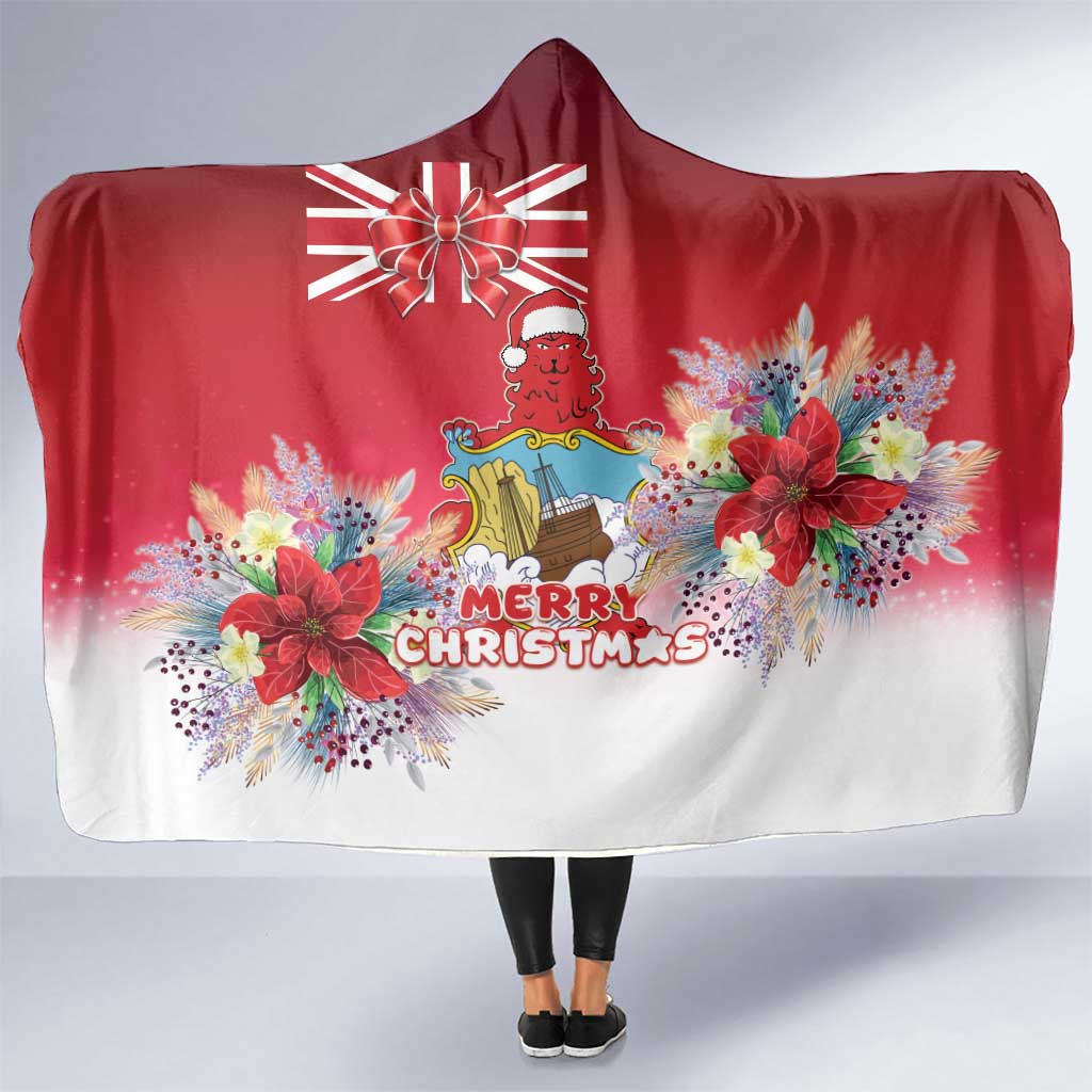 Bermuda Christmas Hooded Blanket Coquette Bow Xmas Vibe - Wonder Print Shop