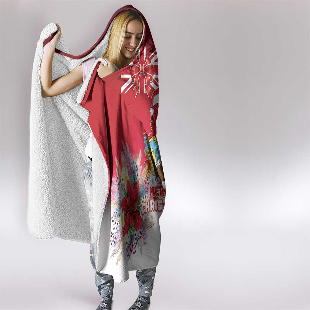 Bermuda Christmas Hooded Blanket Coquette Bow Xmas Vibe - Wonder Print Shop