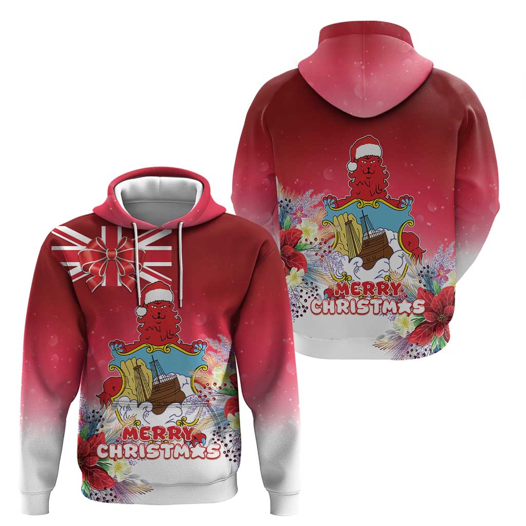 Bermuda Christmas Hoodie Coquette Bow Xmas Vibe - Wonder Print Shop