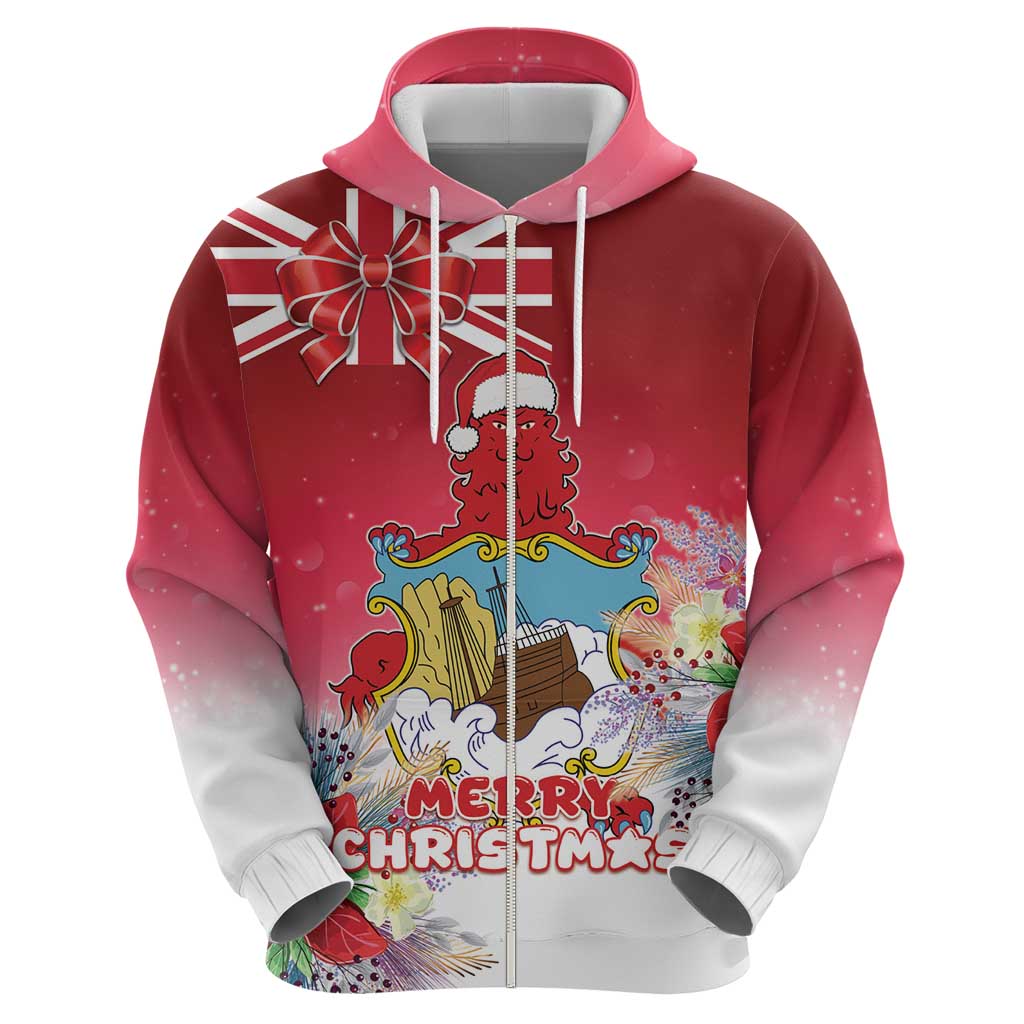 Bermuda Christmas Hoodie Coquette Bow Xmas Vibe - Wonder Print Shop