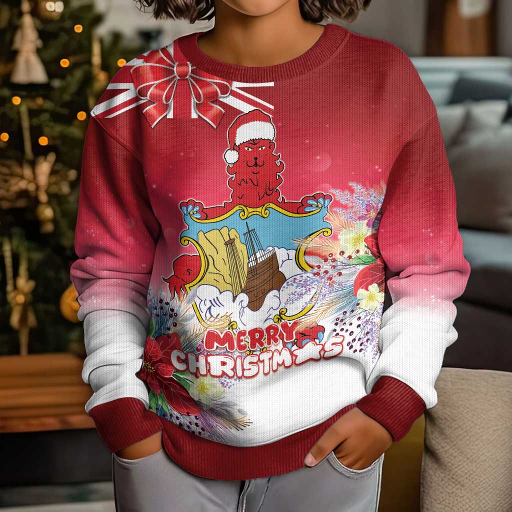 Bermuda Christmas Kid Ugly Christmas Sweater Coquette Bow Xmas Vibe - Wonder Print Shop