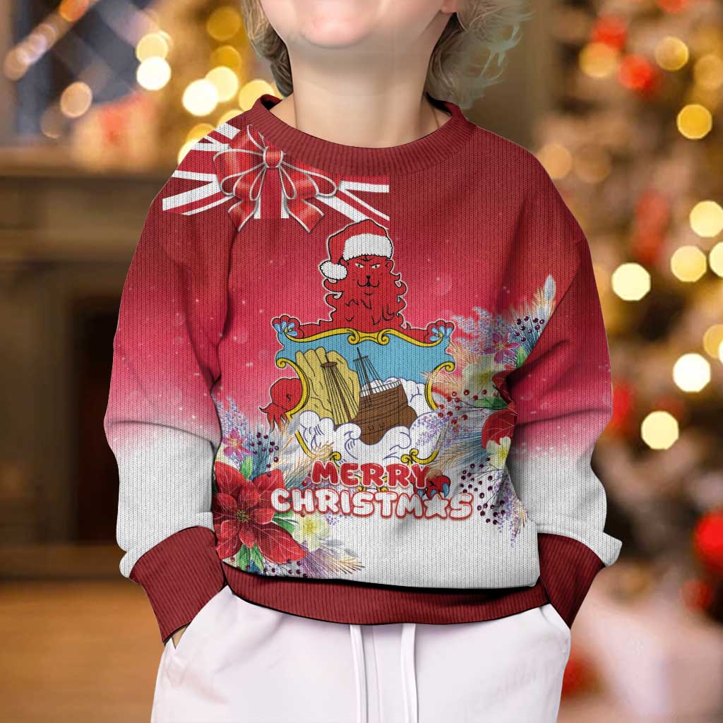 Bermuda Christmas Kid Ugly Christmas Sweater Coquette Bow Xmas Vibe - Wonder Print Shop